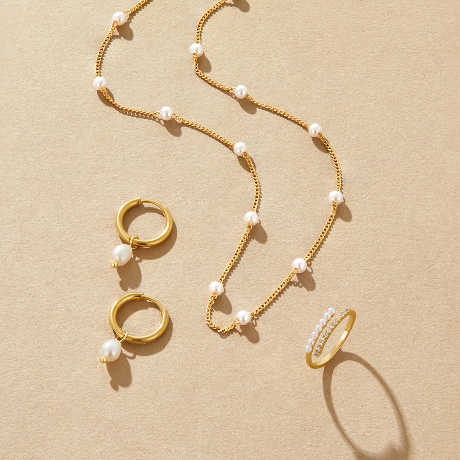 Pendientes de perlas de agua dulce