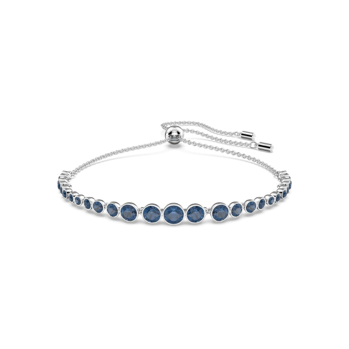 Pulsera de tenis de zafiro corte redondo | Oro blanco