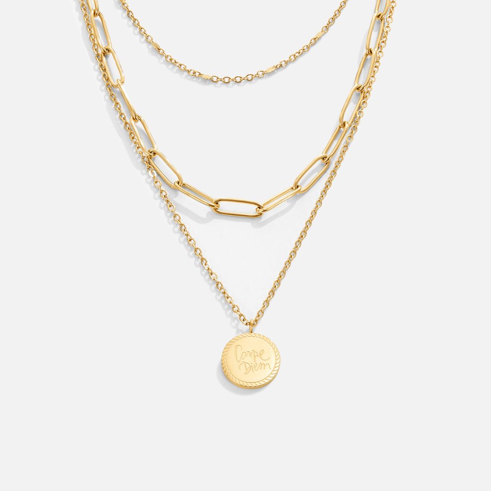 Collar estratificado con moneda