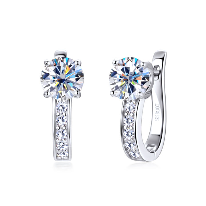 Pendientes tipo huggie Channel | Oro blanco
