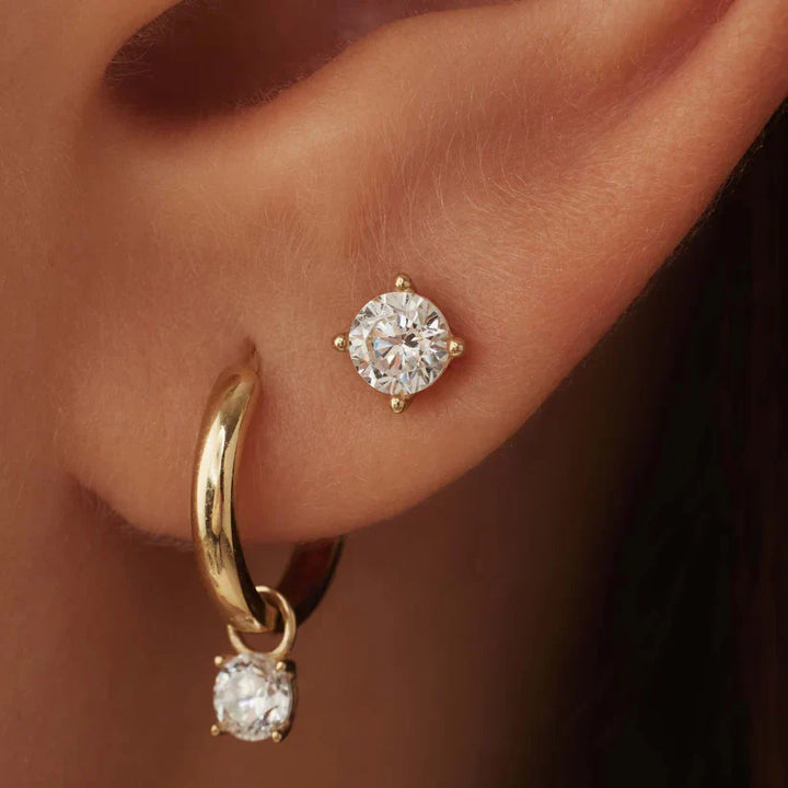 Pendientes de Piedra Larmes de Lune | Dorado