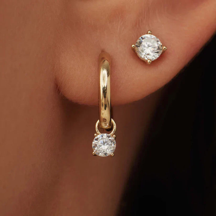 Set de Pendientes de Piedra Larmes de Lune | Dorado