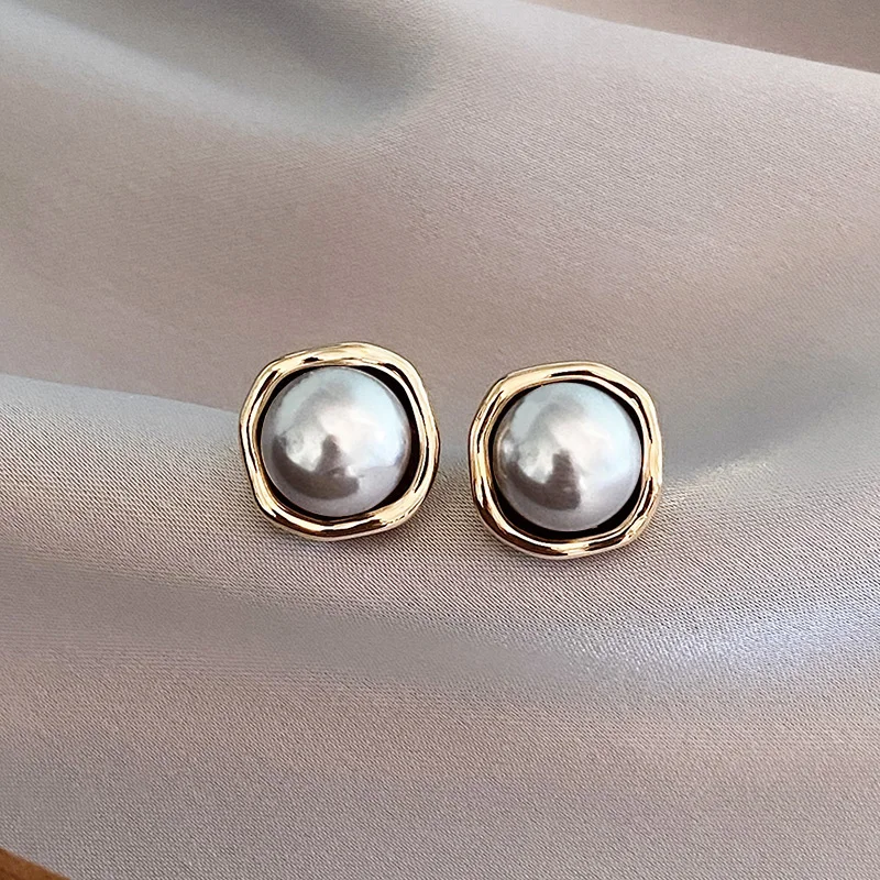 Isabel - Pendientes vintage elegantes de perlas negras