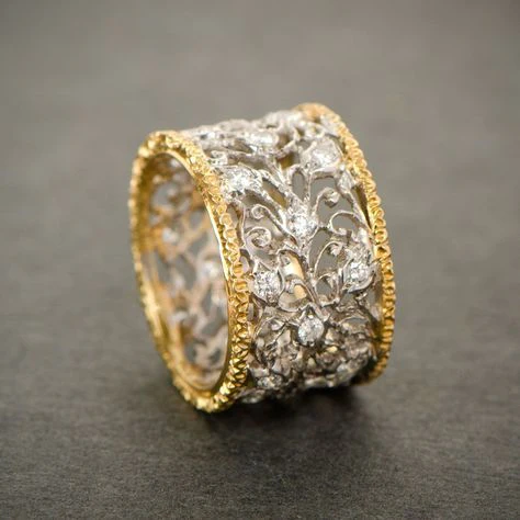 Claudia - Anillo vintage de circonita con forma de hiedra