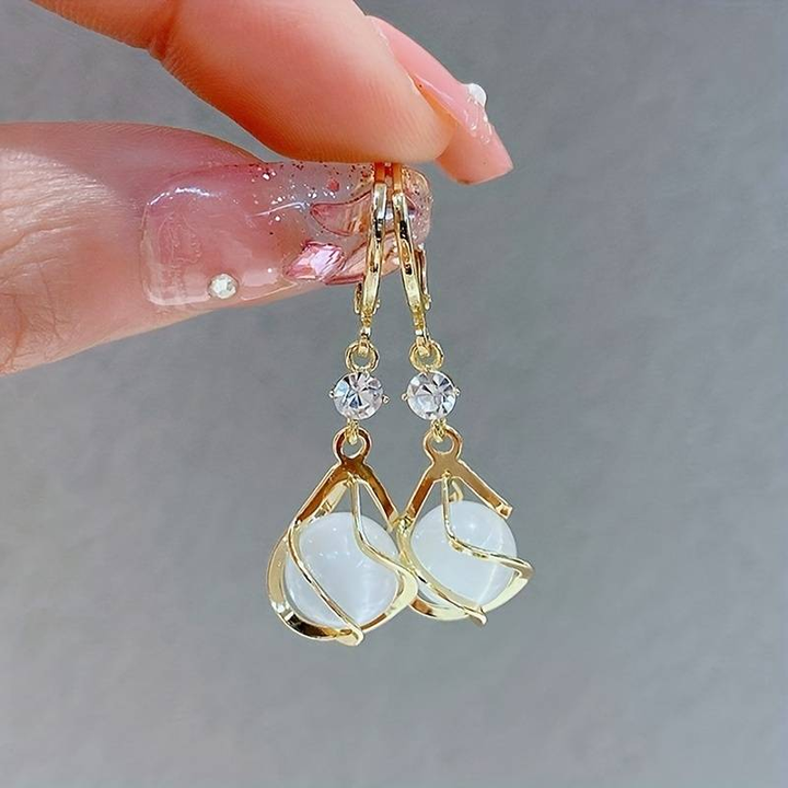 Pendientes de plata esterlina con incrustaciones redondas