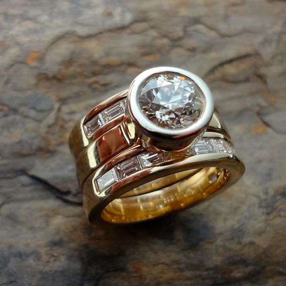Anillo vintage de vidrio en capas