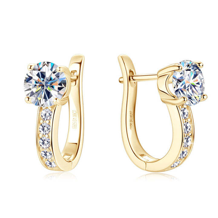 Pendientes Huggie Channel | Dorado