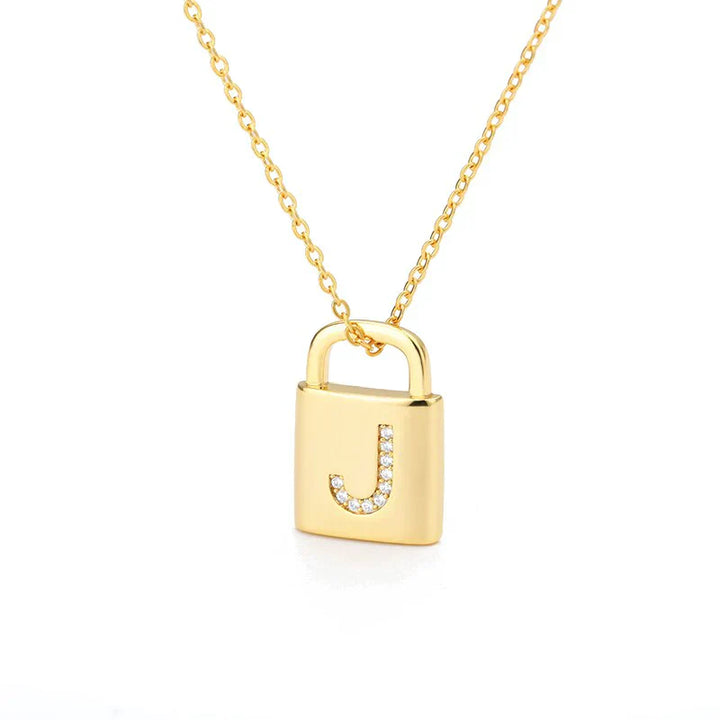Collar del Candado de Inicial Dorada