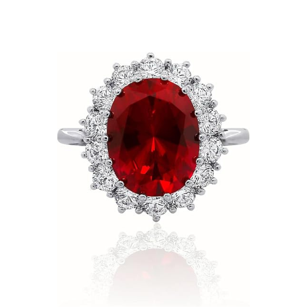 Anillo de rubí Scarlet Crown | Oro blanco