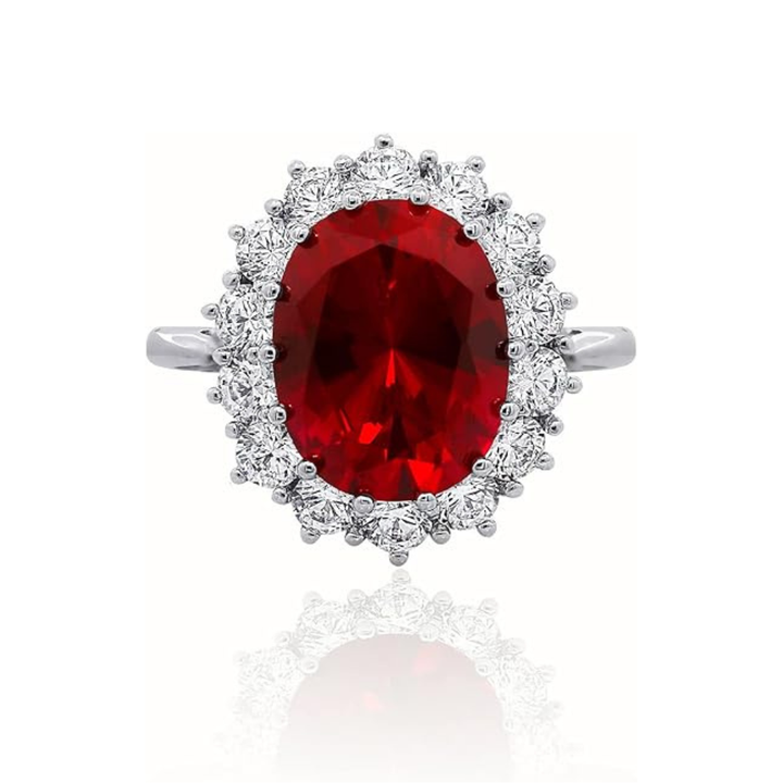 Anillo de rubí Scarlet Crown | Oro blanco