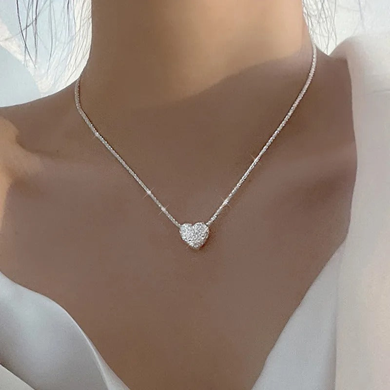 Collar de plata 925 con corazón grabado