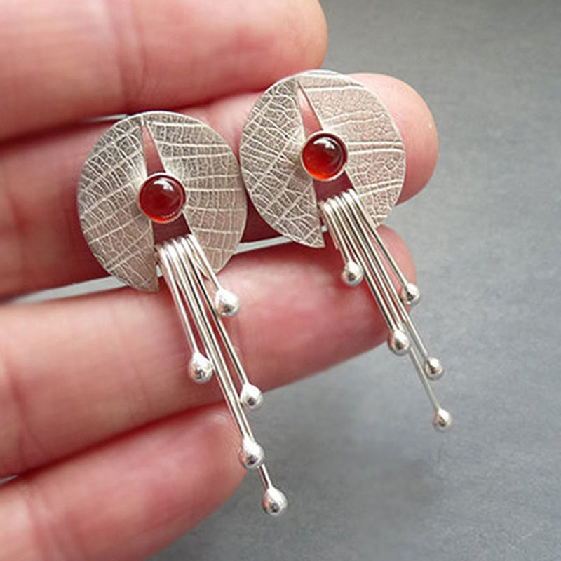 Pendientes de plata 925 con rubíes