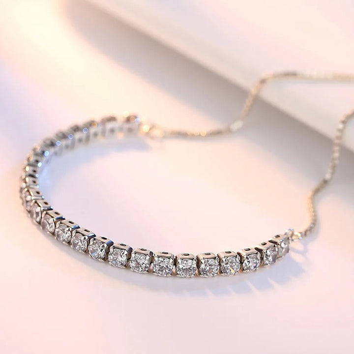 Hermosa pulsera de plata 925 con circonias