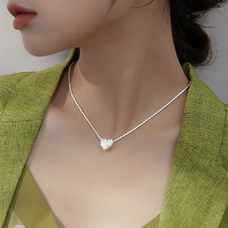 Collar de plata 925 con corazón grabado