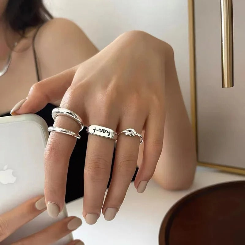 Anillo vintage ajustable de plata 925