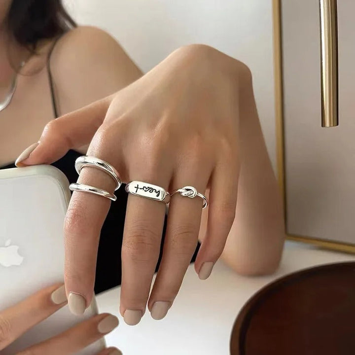 Anillo vintage ajustable de plata 925
