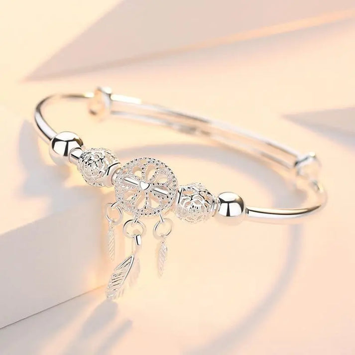 Pulsera Atrapasueños Ajustable de Plata 925