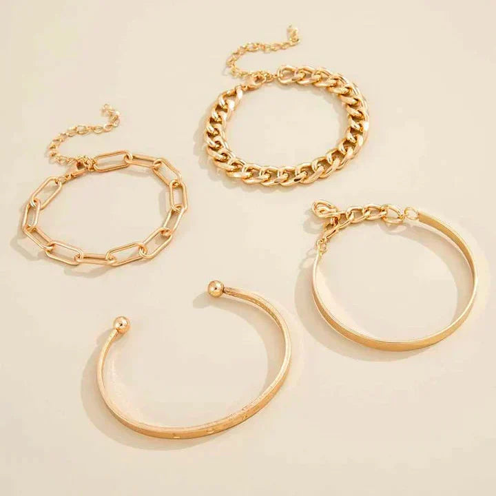 Set de pulseras Elan Mercer | Oro blanco