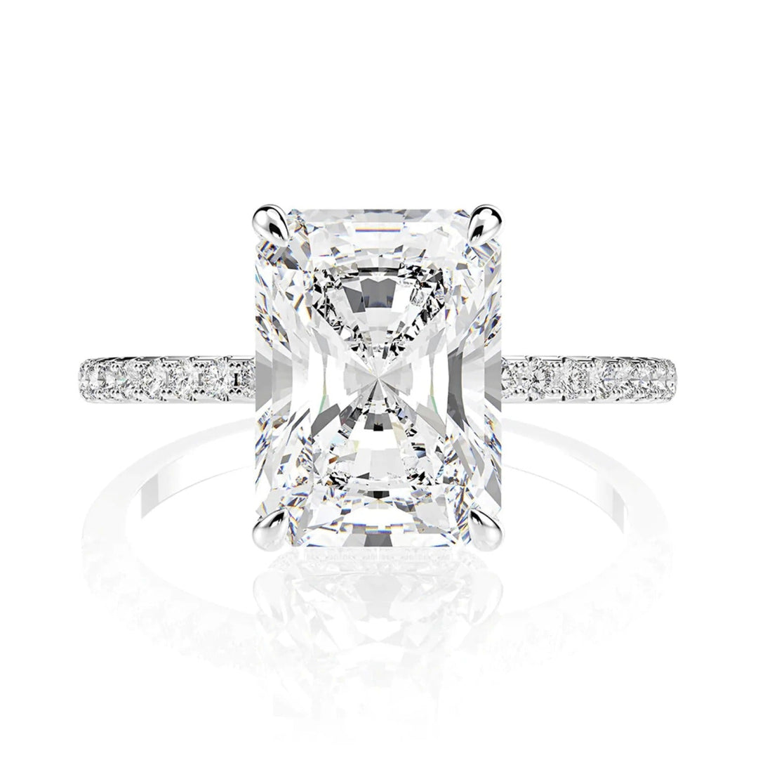 Anillo de corte esmeralda Sophy
