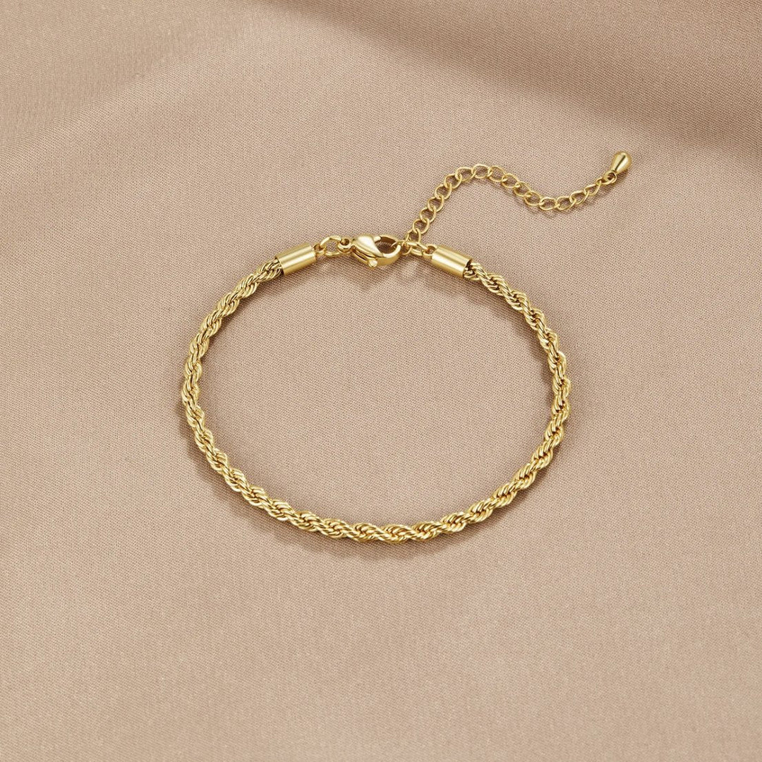 Pulsera de oro trenzada chic