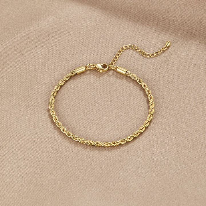 Pulsera de oro trenzada chic
