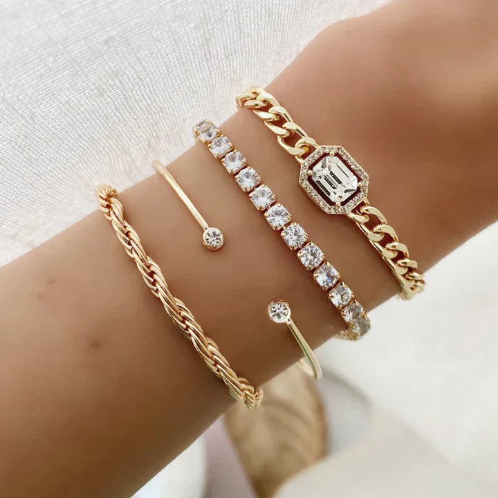 Set de pulseras Domitia Calvina | Oro blanco